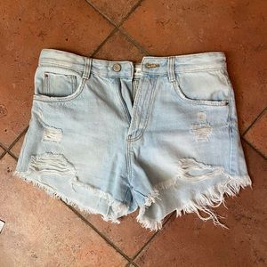 Zara Light Wash Denim Shorts